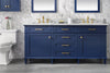 Image of Legion Furniture c 72 in. Double Sink Vanity Cabinet with Carrara White Top, Blue