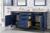 Image of Legion Furniture c 72 in. Double Sink Vanity Cabinet with Carrara White Top, Blue