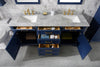 Image of Legion Furniture c 72 in. Double Sink Vanity Cabinet with Carrara White Top, Blue