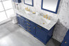Image of Legion Furniture c 72 in. Double Sink Vanity Cabinet with Carrara White Top, Blue