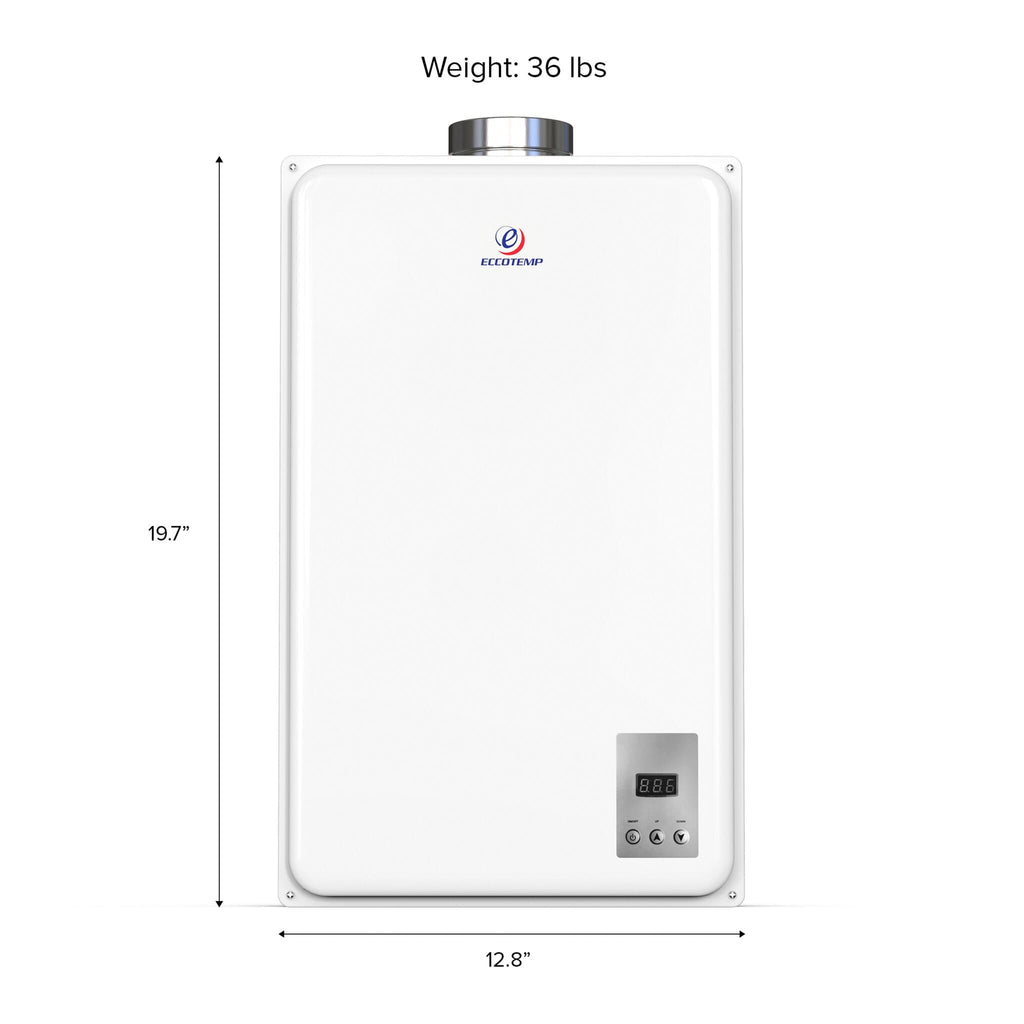 Eccotemp 45HI Indoor 6.8 GPM Natural Gas Tankless Water Heater Horizontal Bundle 45HI-NG-H-B