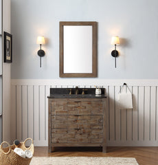 Legion Furniture 36″ x 22.2″ x 38.2″ Wood Single Sink Bathroom Vanity with Marble WH 5136" Top WH8636